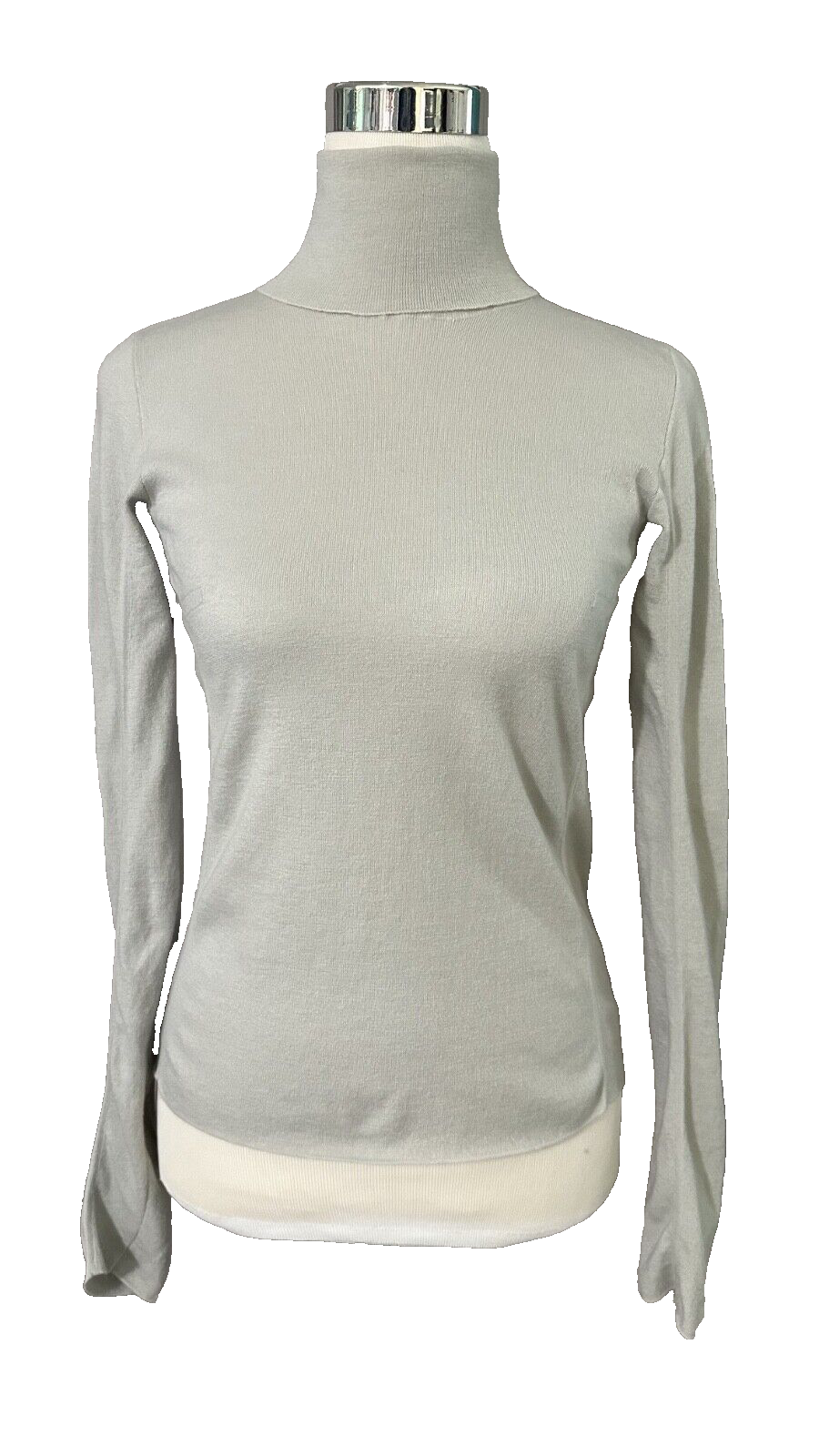 Maglione girocollo Yves Saint Laurent rive gauche donna grigio chiaro cashmere L