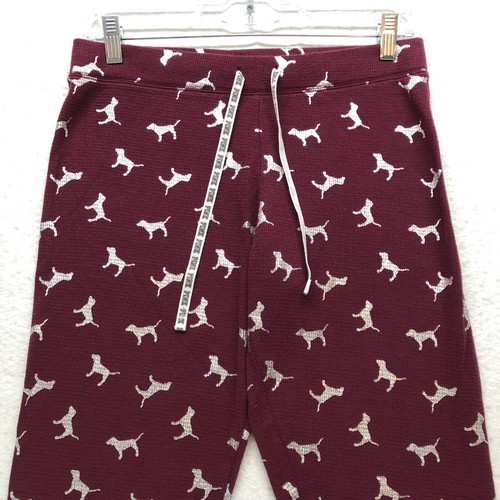 Victoria’s Secret PINK Sleepwear Legging Pants Women's Size M - Burgundy Silver - Picture 2 of 11