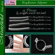 4 pieces Ring Resizer Jewelry Size Reducer Adjuster Invisible US 2mm-7mm