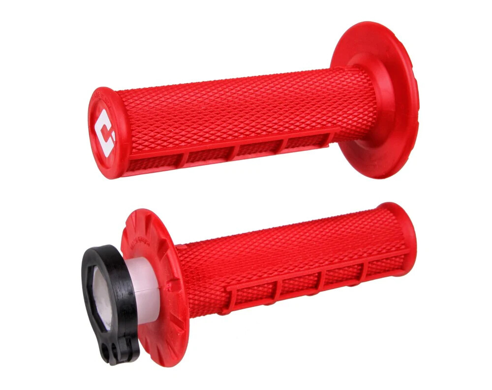 Poignées de moto MX V2 rouge Half Waffle pour affronter les pistes de boue