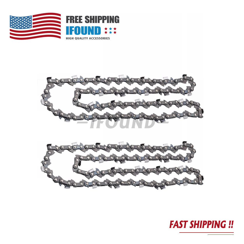 2Pcs 14in Chainsaw Chain Blade 3/8"LP 0.050" 52DL for Worx WG305/WG305.1