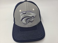 Kansas State University Wildcats Zephyr Flex Fitted M-L Hat Cap NCAA Gray Blue
