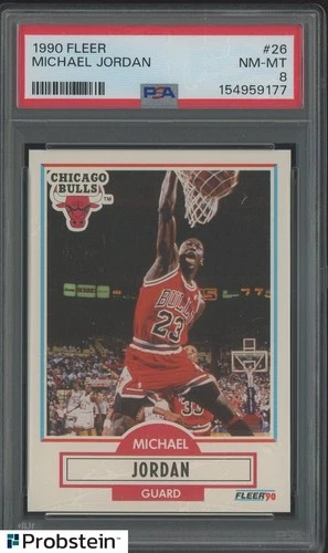1990-91 Fleer #26 Michael Jordan Chicago Bulls HOF PSA 8 NM-MT