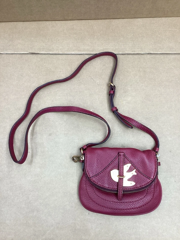 Marc Jacob Petal Metal Bird Crossbody Purse (value $329) Burgundy Gold - Image 2 of 4
