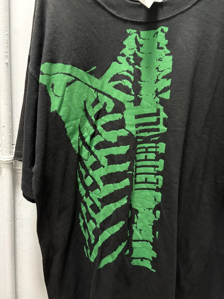 Letter Kills Shirt Mens Large Black Green Rib Cage Graphic Band Rock Tee Music - Изображение 2 из 4