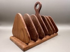 Vintage Wooden Letter Rack Toast Holder Rustic Farmhouse Desk Organiser 6 Slot