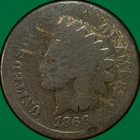 1866 Indian Head Cent Good G Coin #37129
