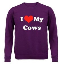I Love My Cows - Adult Hoodie / Sweater - Cow Farm Farmer Animal Pet Cattle Bull