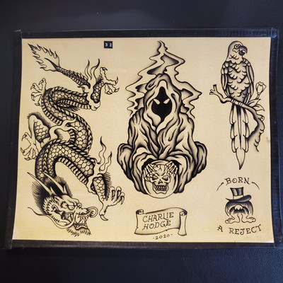 SOFTMACHINE　TATTOO FLASH　3枚セット SOFTMACHINE TATTOO FLASH 3枚セット SOFTMACHINE TATTOO FLASH 3枚