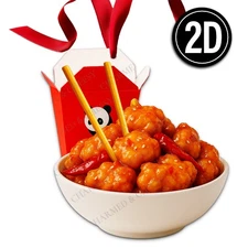 Panda Express Orange Chicken Acrylic Christmas Ornament Chinese Food Gift 062