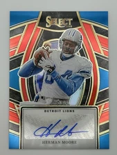 2023 PANINI SELECT HERMAN MOORE #SELS-HMO SELECT SIGNATURES RED 16/75 AUTO LIONS