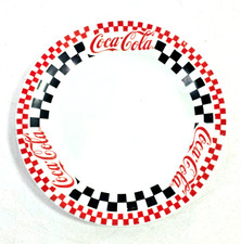 Vintage 1996 Coca Cola 7.5" Replacement Plate Checkerboard Pattern Gibson