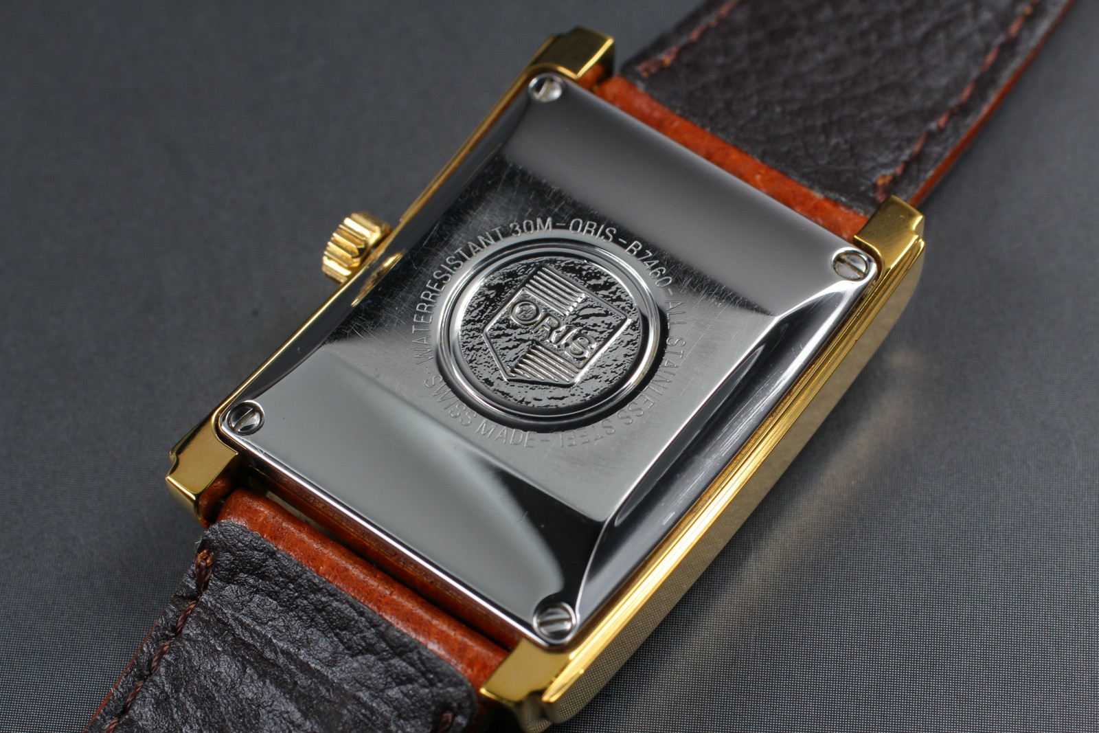 Near MINT ORIS Rectangular B7460 Pointer Date Gol… - image 6