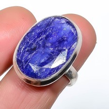 Sapphire Gemstone Band Ring Size 925 Sterling Silver