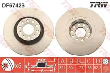 2x TRW Bremsscheiben Vorne für VW PASSAT Variant (3B6) 321mm DF6742S