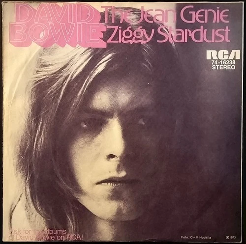 DAVID BOWIE – 1973 GERMAN 45 – Unique Withdrawn Picture Sleeve – The Jean Genie