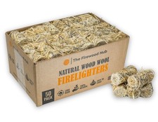 50 - Wood Wool Firelighters for Safe, Clean, and Odorless 50, Natural  0.30 per lighter