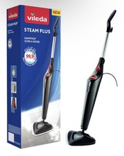 Vileda Steam Mop Steam PLUS, Black Steam Cleaner for all floors, Kills Virus