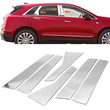 For 2017-2024 Cadillac XT5 Chrome Door Window Pillar Post Trim Cover Accessories