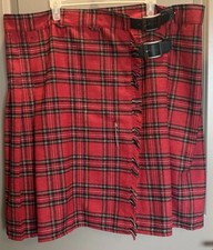 Men s Red Plaid Kilt, Size 40