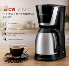 Clatronic KA 3327 Filterkaffeemaschine mit Thermokanne 1 L 870 W Anti-Tropf