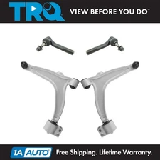 TRQ 4 Piece Steering Suspension Kit Lower Control Arms w/ Outer Tie Rod Ends