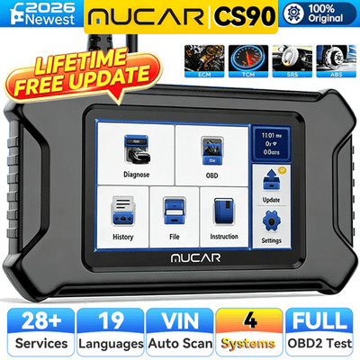 MUCAR CS90 Full OBD2 Diagnostic Scanner ABS SRS Engine 4 Systems Scan 28+Resets