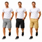 Mens Cargo Shorts Stretch Cotton Knee Length Multi Pocket Casual Work Shorts