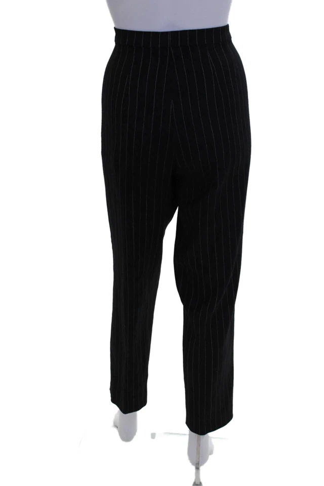 Pantalones cónicos Gunex para mujer a rayas frente plano tiro alto negros talla 6 Foto 3 de 4