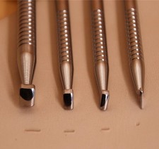 Leather Stamping Tool in Stainless Steel Smooth Angle Beveler Beveling Set 4p...