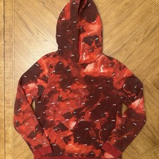 Nike Sportswear Club Marble Pullover Hoodie Youth XL AOP All Over Print Swoosh
