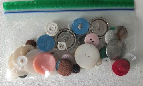 Lote Vintage Surtido Botones PRYM Claro Blanco Azul - Imagen 9 de 9