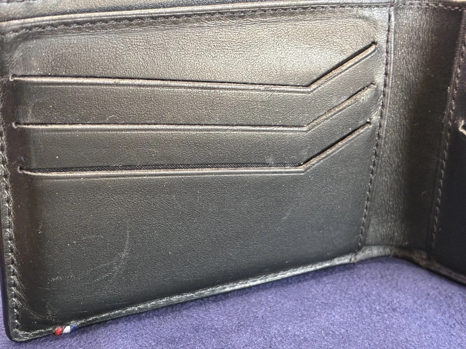 USED ST Dupont Mens Wallet 170401DC Defi Perforated 6 Card Black Leather Wallet - image 3 of 4