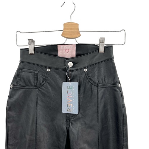 Pantalone Revice Venus Flares ecopelle Supernova Star Back nero nuovo con etichette taglia 25 - Foto 2 di 13