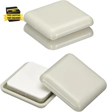 Furniture Sliders, 4Pcs 1 1/6" - Plastic Self-Adhesive Square Sliding Pads, Chai