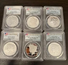 2023 Morgan & Peace Silver Dollar 6 Pc Set MS70 First Strike/First Day Of Issue