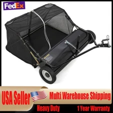 48" Tow Behind Lawn Sweeper Leaf Collector for Grass Lawn 20 Cu FT Capacity 48in