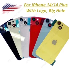 Big Hole Glass Back Housing Rear Battery Cover For iPhone 14/14 Plus Replacement