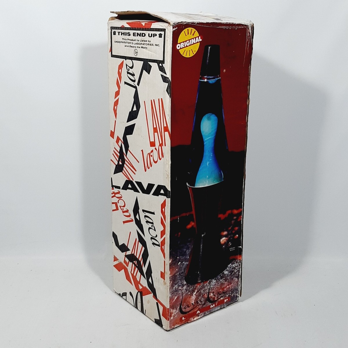 Vintage 1990 Midnight Series LAVA LITE #8403 Blue Liquid White