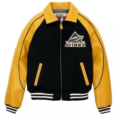 ジャケット・アウター AVIREX VALLAD VARSITY LEATHER JACKET L Avirex Vallad Varsity Leather Jacket | eBay