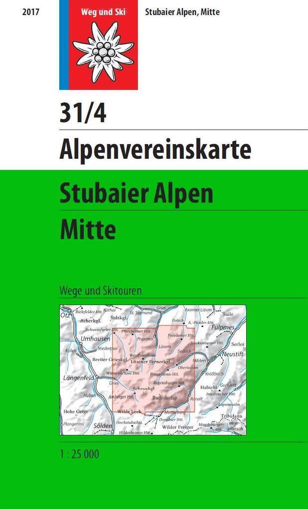 Thumbnail - Dav Alpenvereinskarte 31/4 Stubaier Alpen, Mitte 1: 25 000 | 2017 |