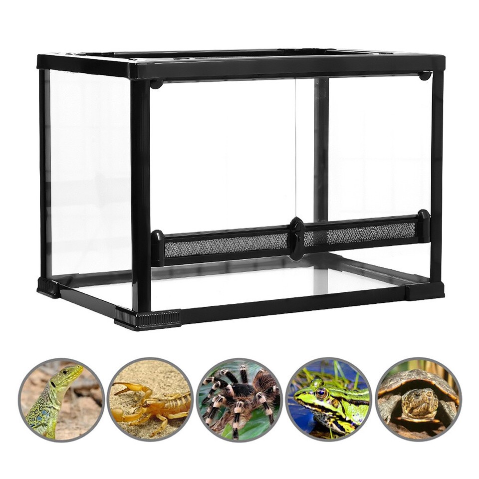 Reptile Terrarium Clear Glass House Lizards Snake Gecko Vivarium Tank