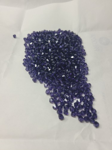 Preciosa Crystal - Deep Tanzanite, 4mm, Faceted Bicone (A7568) 5 Gross - Picture 3 of 3