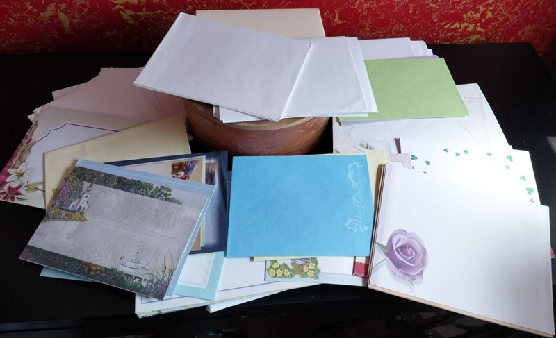 100+Pcs Floral Scenic Christmas Spring Invitation Paper Plain Letter Envelopes