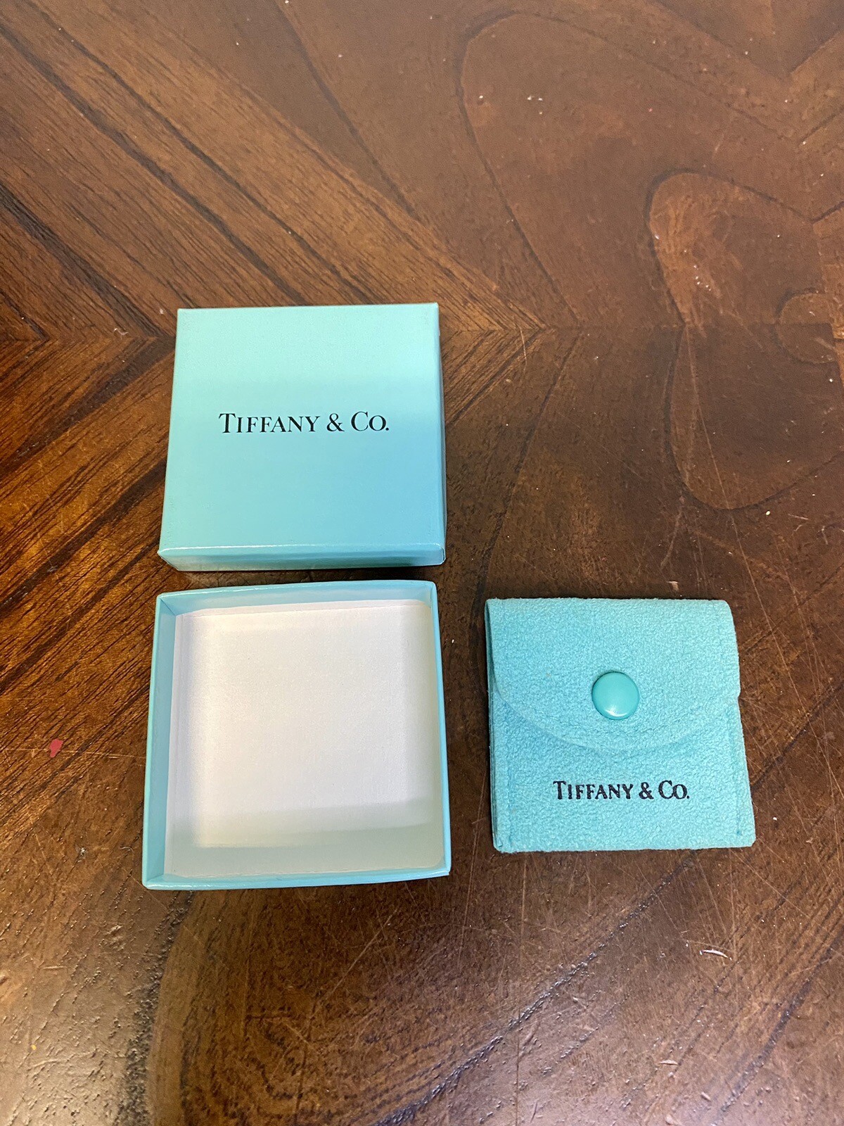 Tiffany & Co. Blue Gift Box & Jewelry Pouch Only 2 1/2" X 2 1/2"