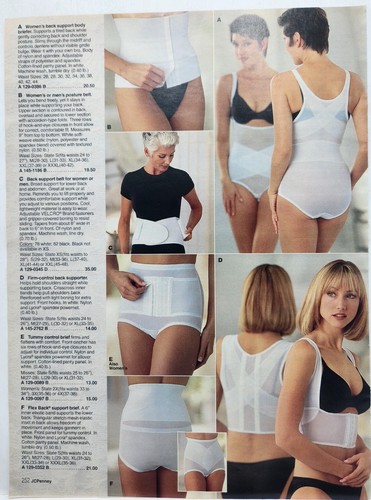 1996 Pinup Sexy Women Girdle Bra Panties Lingerie Long Legs Catalog Print Ad