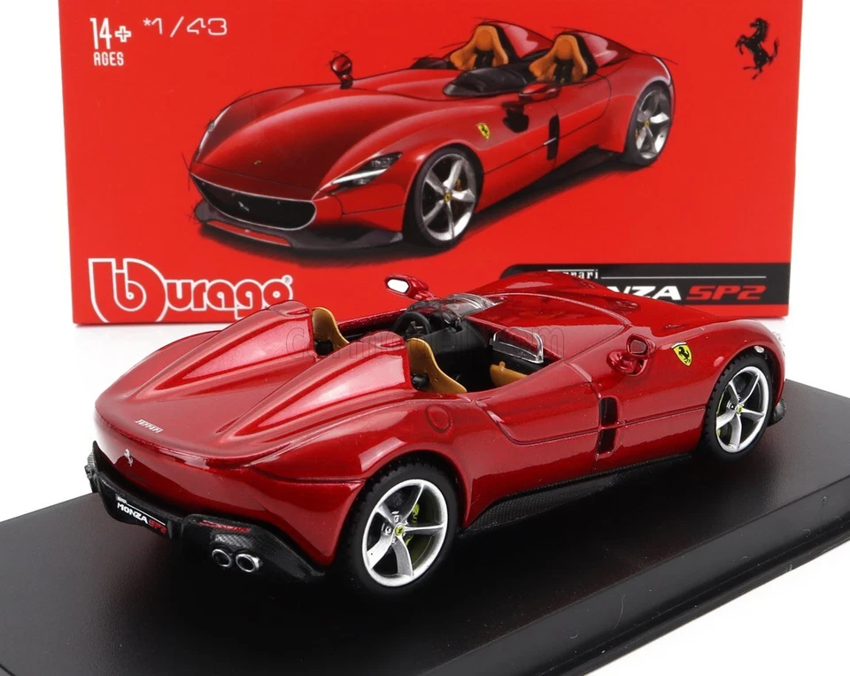 MODELLINO AUTO STATICO DIECAST FERRARI MONZA SP2 2018 ROSSO MODELLISMO 1/43 - Immagine 2 di 4