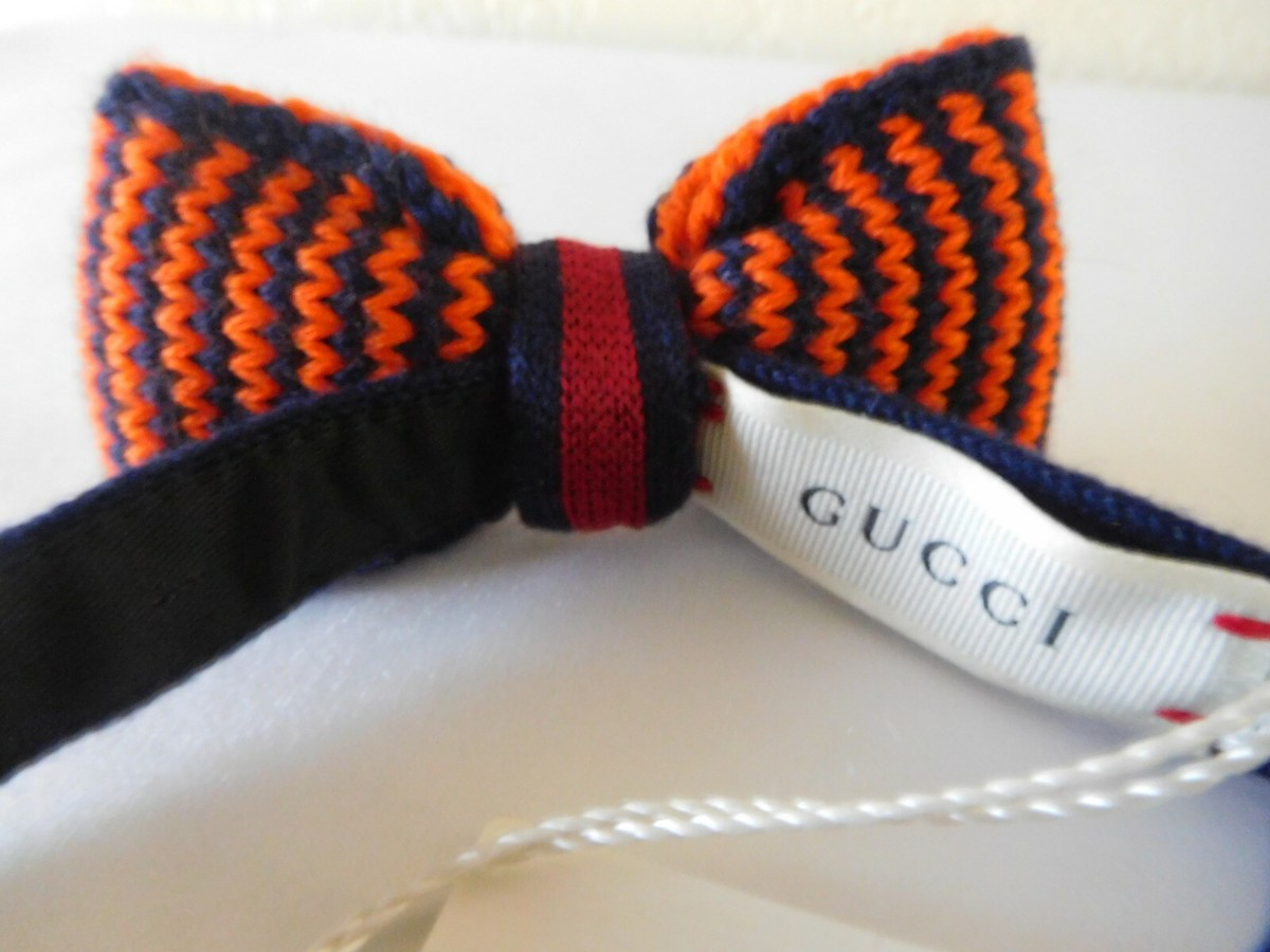 New GUCCI 100% Authentic Children's Knit Pre-Tie Bow