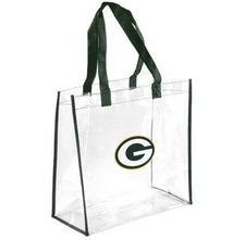 Green Bay Packers Clear Reusable Plastic Tote Bag NFL 2023 Stadium Approved