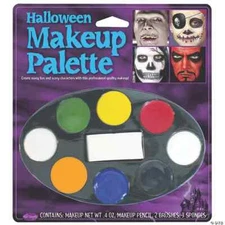 FUNWORLD Halloween MAKEUP Palette 8 Pcs Sponge Face Paint Makeup Pencil Brushes